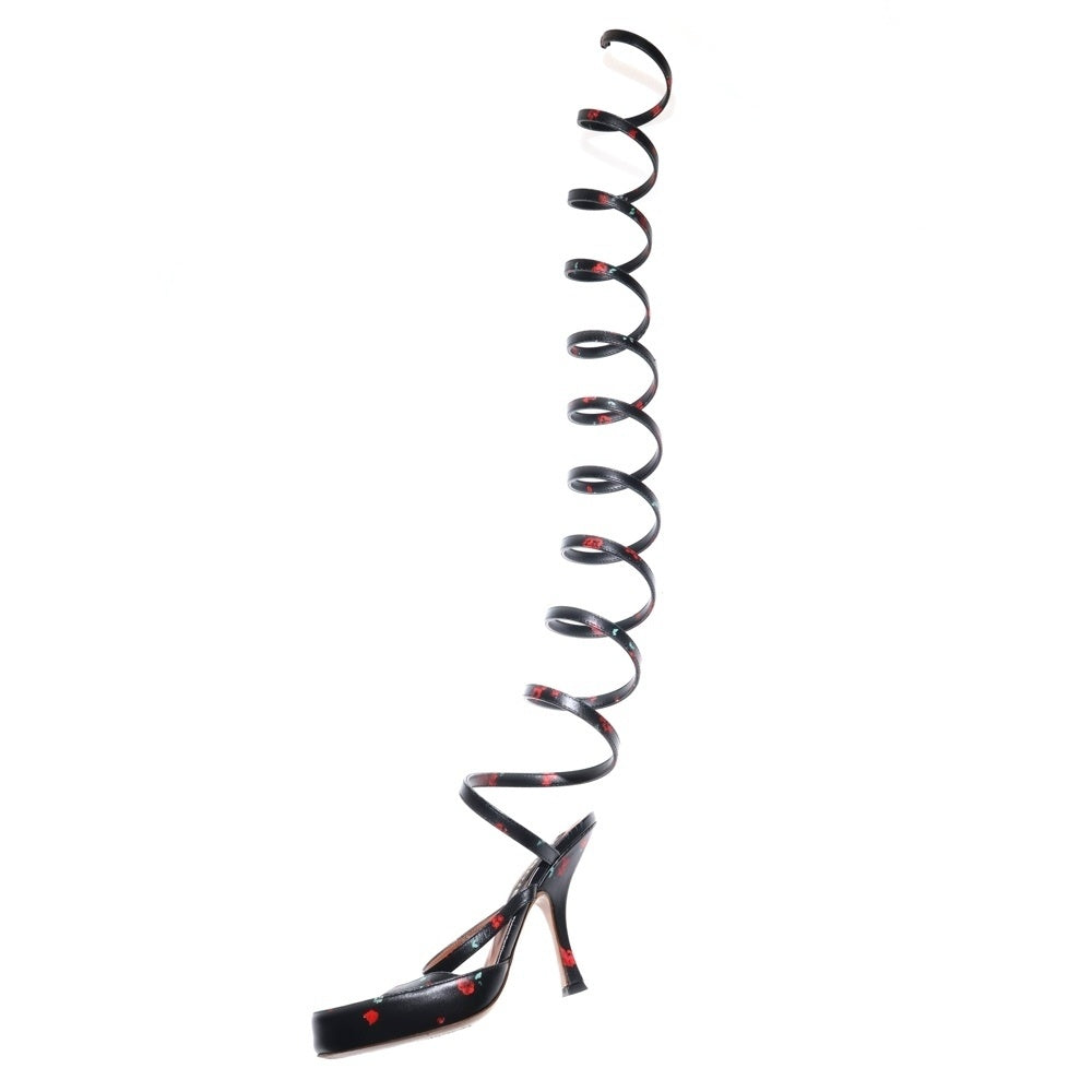 Y/PROJECT(ワイプロジェクト) スパイラル デザイン レザー ヒール パンプス ブラック レディース