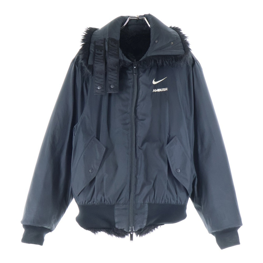 NIKE(ナイキ) 18AW ×AMBUSH Reversible Faux Fur Coat Jacket アンブッシュ リバーシブル フェイク ファーコート ジャケット ジップアップ ブルゾン AQ9225-010 レディース