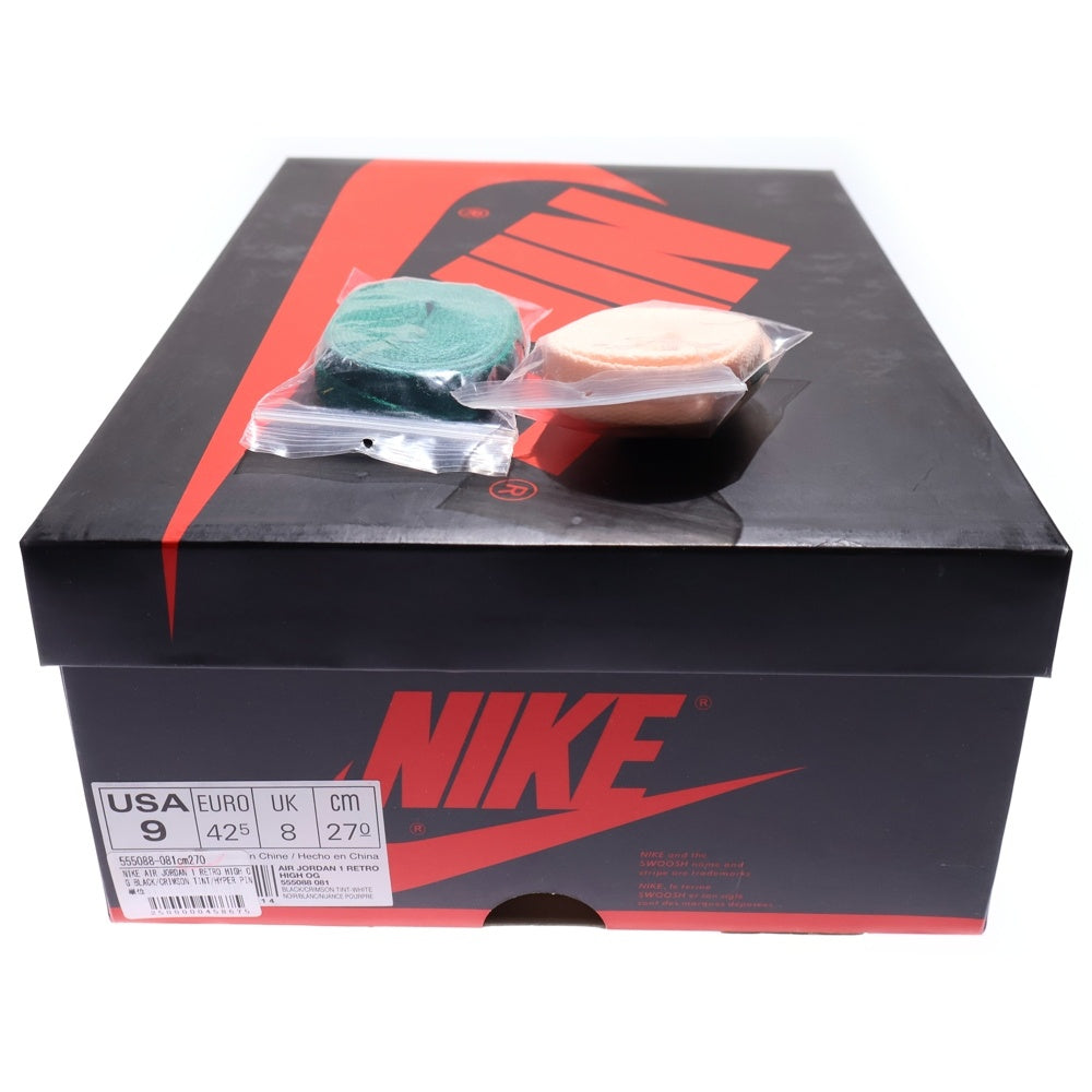 NIKE(ナイキ) AIR JORDAN 1 RETRO HIGH CRIMSON TINT エアジョーダン1 レトロ クリムゾンティント ハイカットスニーカー ブラック/ピンク US9/27cm 555088-081