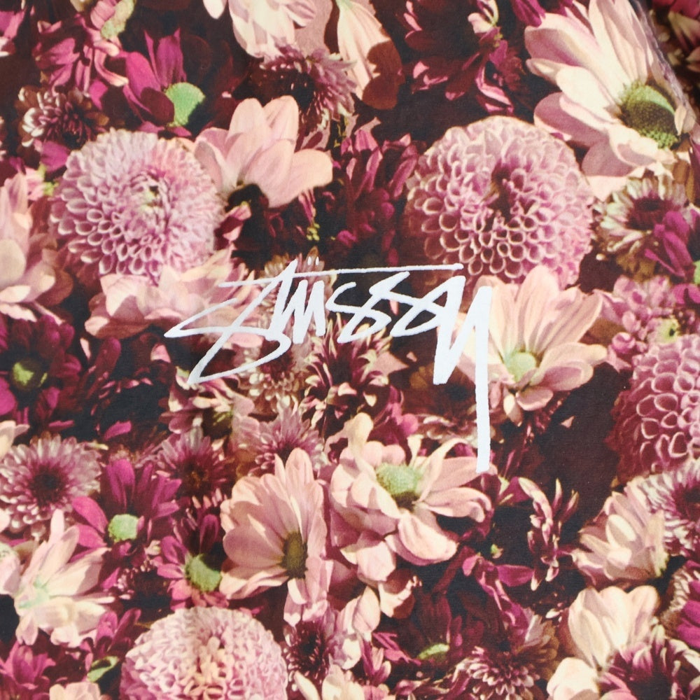 STUSSY(ステューシー) 24AW FLORAL NYLON BEACH SHELL フローラル ナイロン ジップアップ シェル ジャケット ピンク