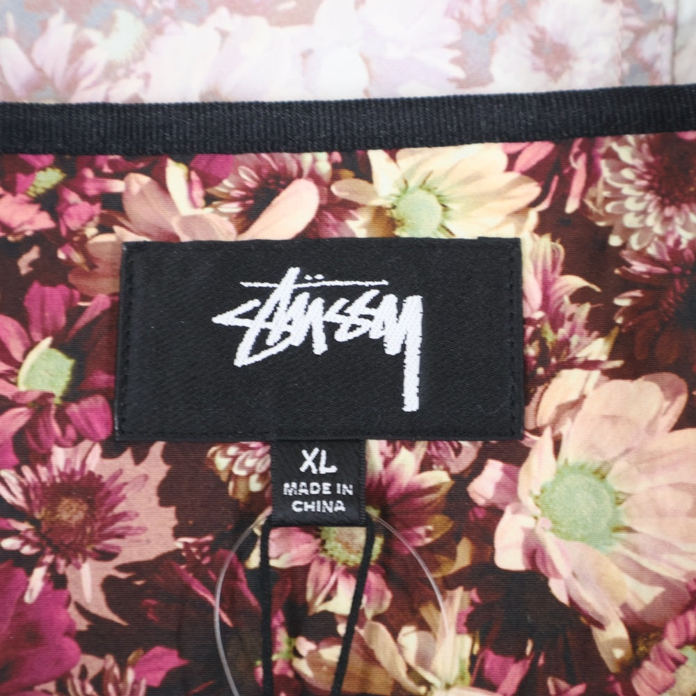 STUSSY(ステューシー) 24AW FLORAL NYLON BEACH SHELL フローラル ナイロン ジップアップ シェル ジャケット ピンク