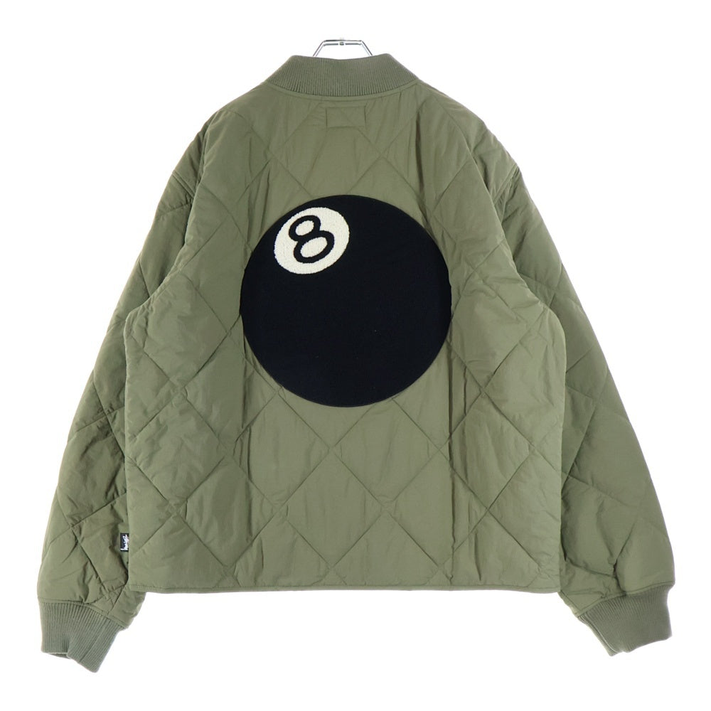 STUSSY(ステューシー) 8 BALL QUILTED LINER JACKET 8 ボール キルティング ジップアップ ライナー ジャケット カーキ