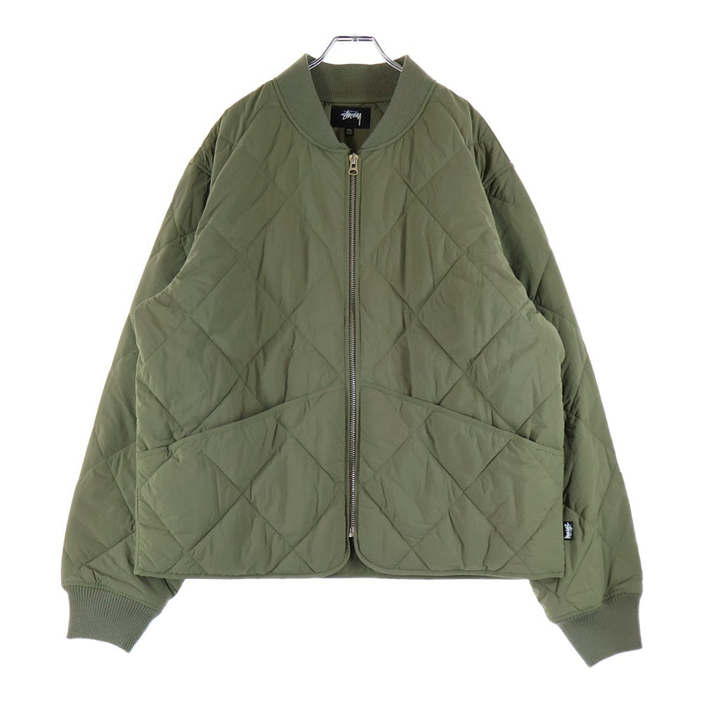 STUSSY(ステューシー) 8 BALL QUILTED LINER JACKET 8 ボール キルティング ジップアップ ライナー ジャケット カーキ
