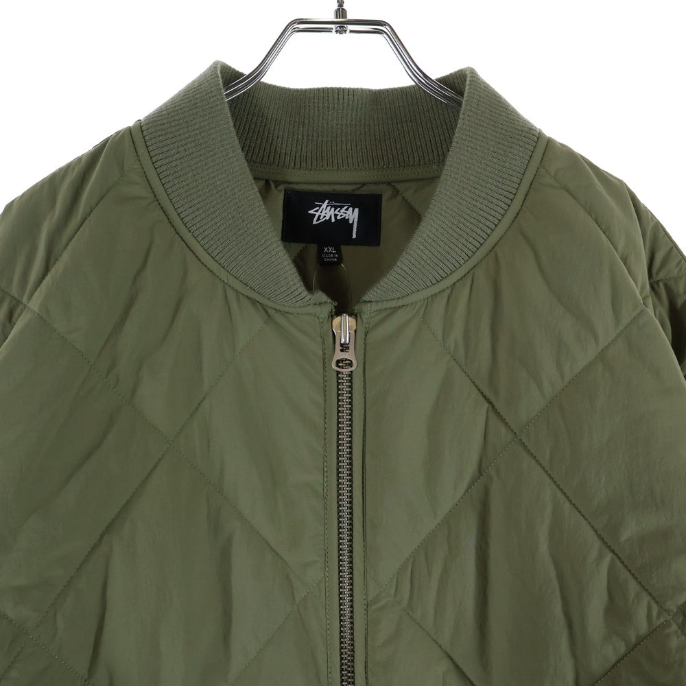 STUSSY(ステューシー) 8 BALL QUILTED LINER JACKET 8 ボール キルティング ジップアップ ライナー ジャケット カーキ
