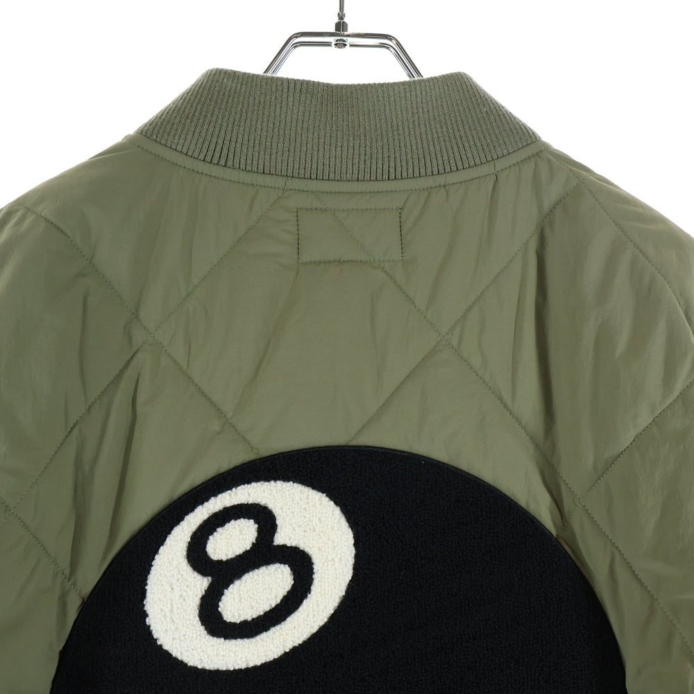 STUSSY(ステューシー) 8 BALL QUILTED LINER JACKET 8 ボール キルティング ジップアップ ライナー ジャケット カーキ