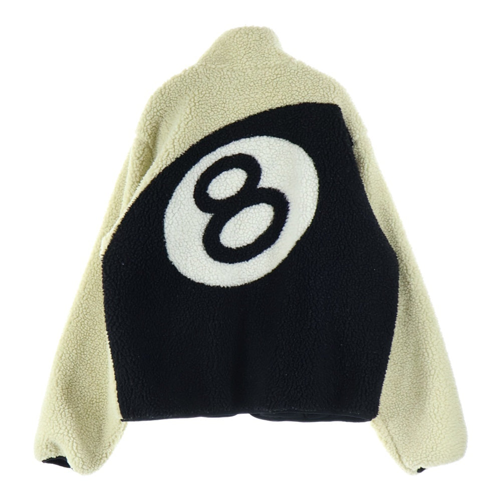 STUSSY(ステューシー) 8 BALL SHERPA JACKET 8 ボール シェルパ リバーシブル フリース ジャケット ホワイト/ブラック
