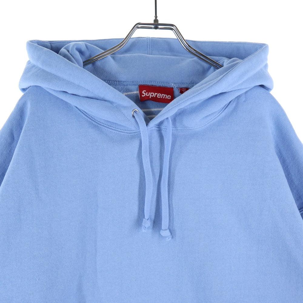 SUPREME(シュプリーム) 24AW Satin Applique Hooded Sweatshirt サテン アップリケ バックロゴ スウェットプルオーバーパーカー ライトブルー
