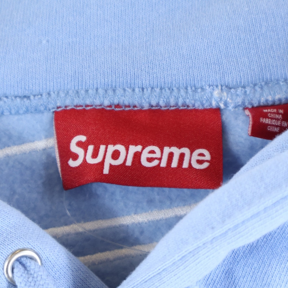 SUPREME(シュプリーム) 24AW Satin Applique Hooded Sweatshirt サテン アップリケ バックロゴ スウェットプルオーバーパーカー ライトブルー