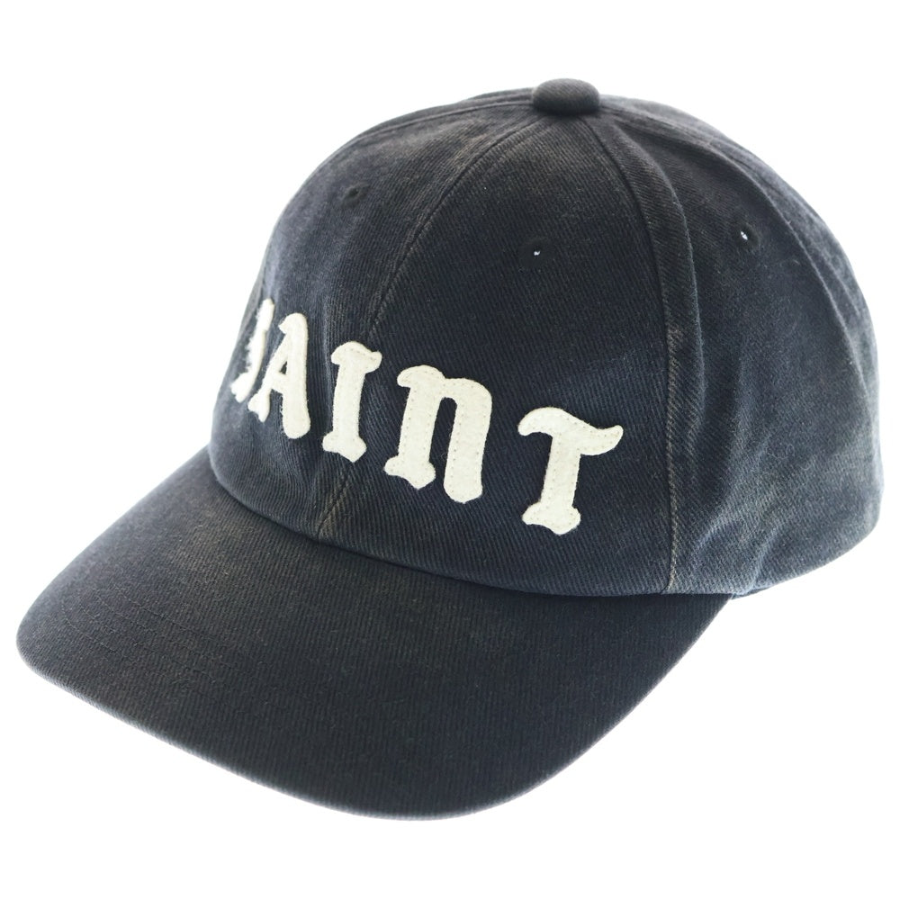 SAINT MICHAEL(セントマイケル) 25SS 6PANEL CAP ロゴエンブロイダリー 6パネルキャップ 帽子 ブラック SM-HR8-0000-079