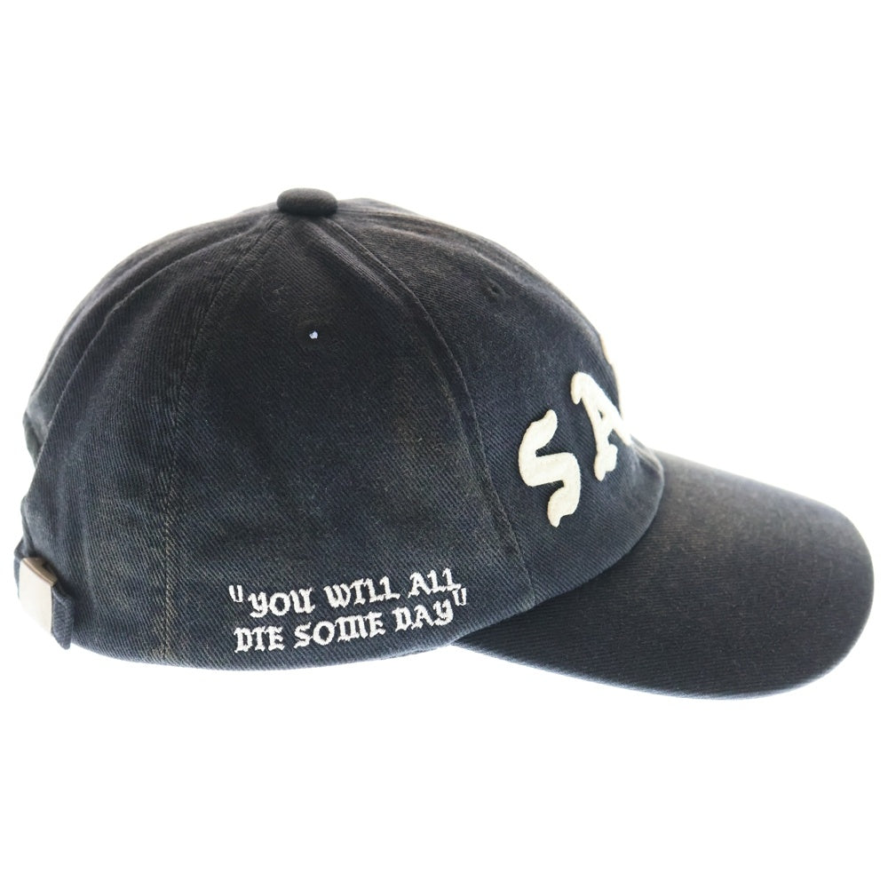 SAINT MICHAEL(セントマイケル) 25SS 6PANEL CAP ロゴエンブロイダリー 6パネルキャップ 帽子 ブラック SM-HR8-0000-079