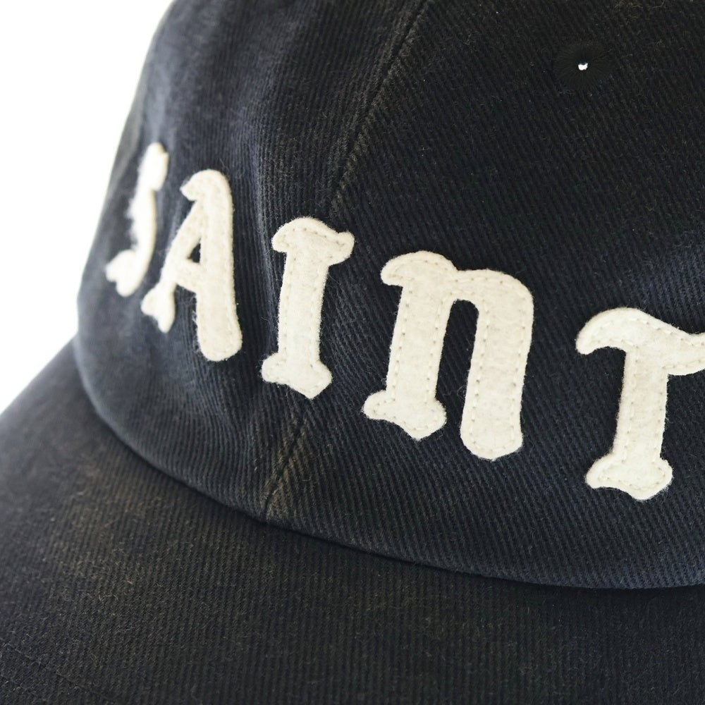 SAINT MICHAEL(セントマイケル) 25SS 6PANEL CAP ロゴエンブロイダリー 6パネルキャップ 帽子 ブラック SM-HR8-0000-079