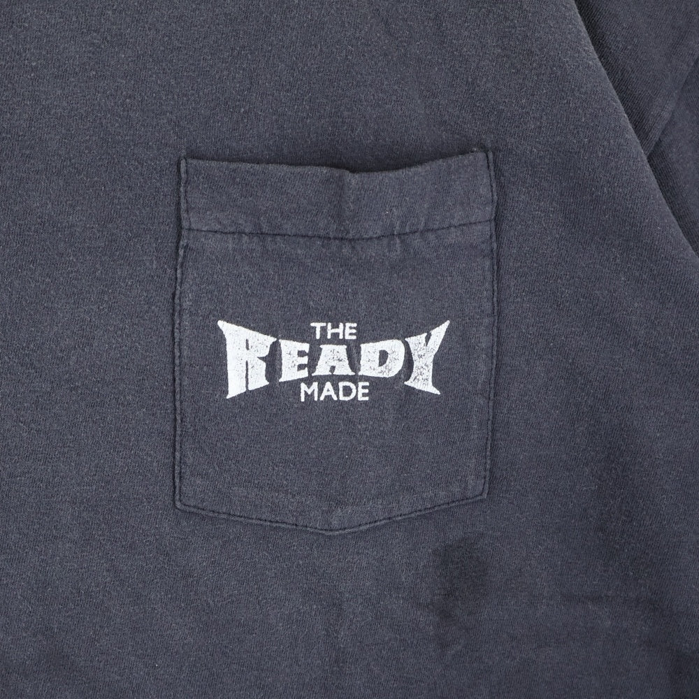 SAINT MICHAEL(セントマイケル) 24SS ×READY MADE S/S POCKET T-SHIRT レディメイド ポケットロゴ クルーネック半袖Tシャツ カットソー チャコールグレー RE-CO-BK-00-00-278