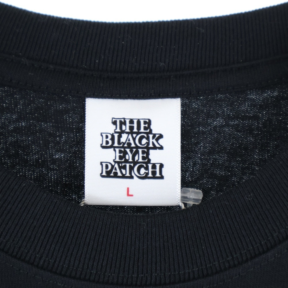 THE BLACK EYE PATCH(ブラックアイパッチ) ラインストーン ロゴ クルーネック半袖Tシャツ カットソー ブラック 201MT-4683