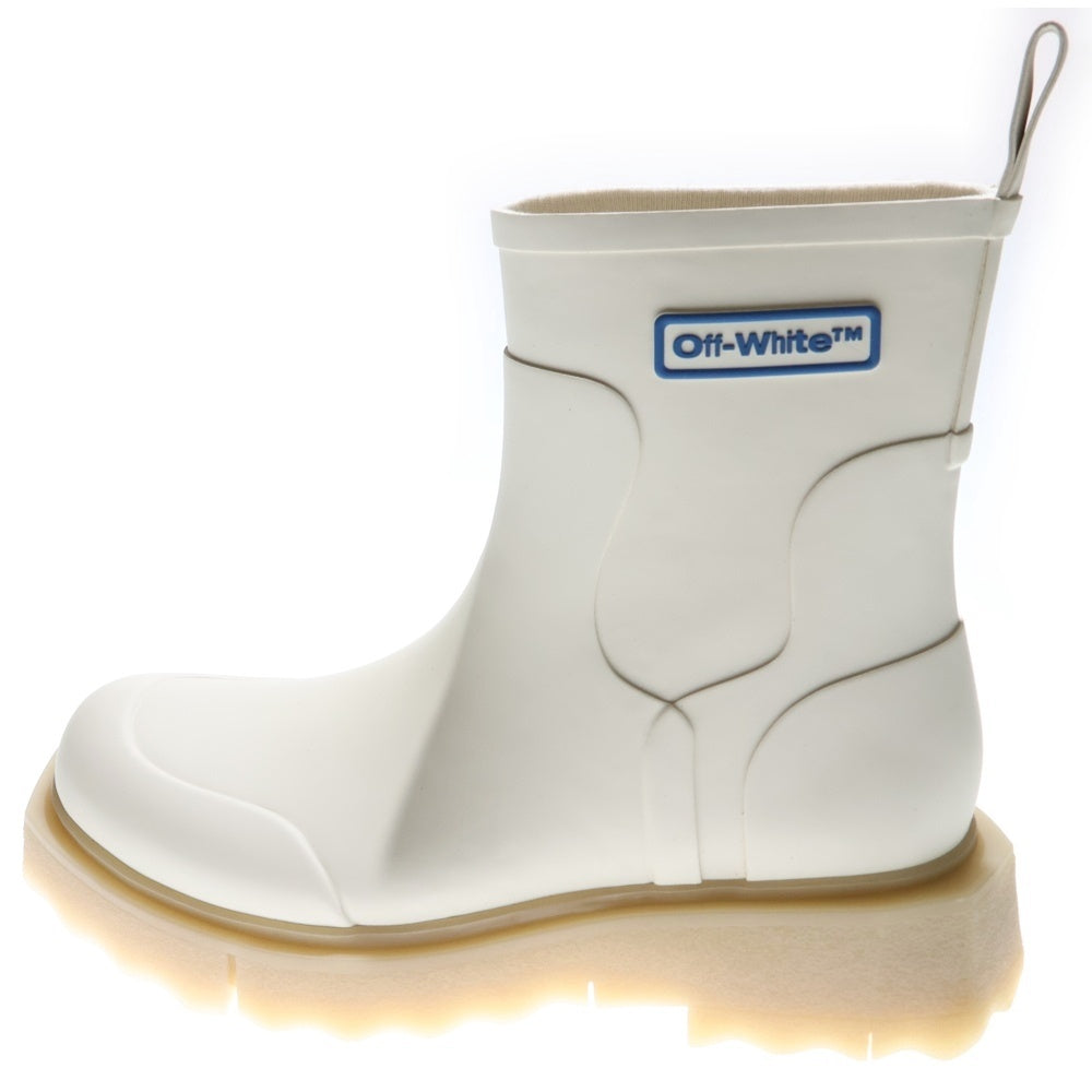 OFF-WHITE(オフホワイト) 22AW RUBBER RAIN BOOT サイドロゴ ラバー ハイカット レインブーツ ホワイト