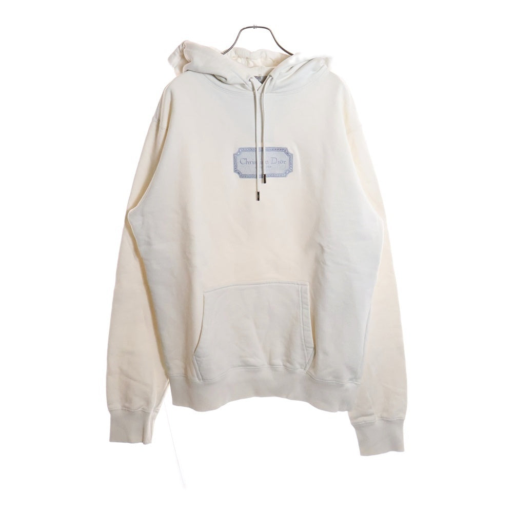 Christian Dior(クリスチャンディオール) クチュール ロゴエンブロイダリー スウェットプルオーバーパーカー ホワイト 243J691A0531 レディース