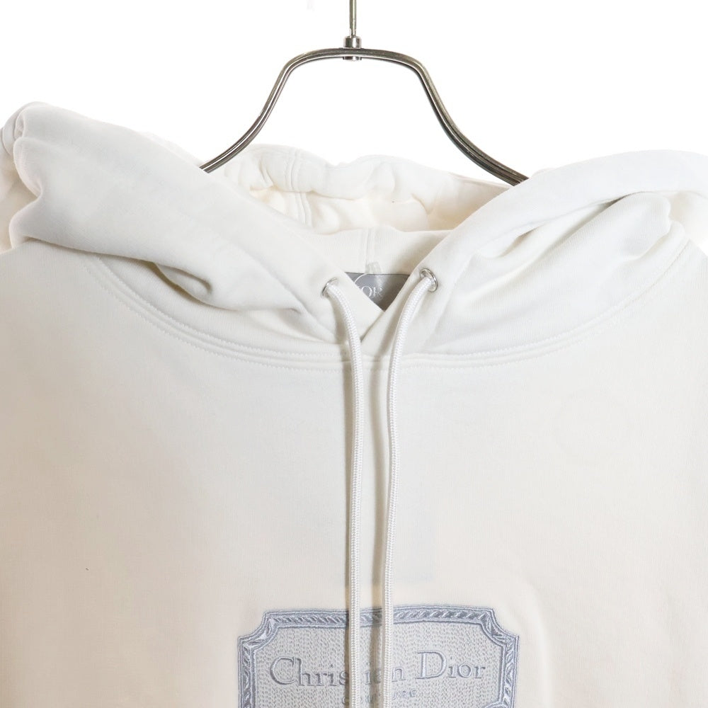 Christian Dior(クリスチャンディオール) クチュール ロゴエンブロイダリー スウェットプルオーバーパーカー ホワイト 243J691A0531 レディース