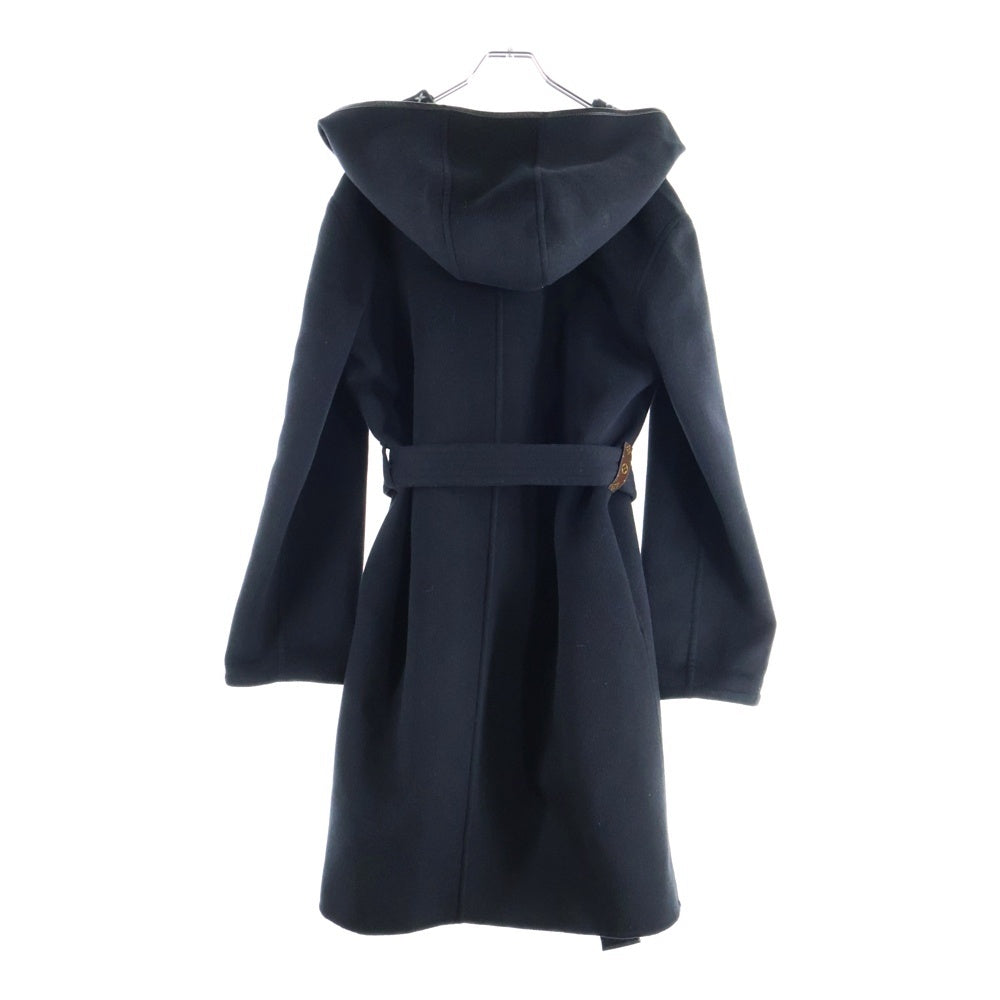 LOUIS VUITTON(ルイヴィトン) 19SS モノグラム フーデット ウール ラップ コート ブラック RW191W QWE FGCO40 レディース