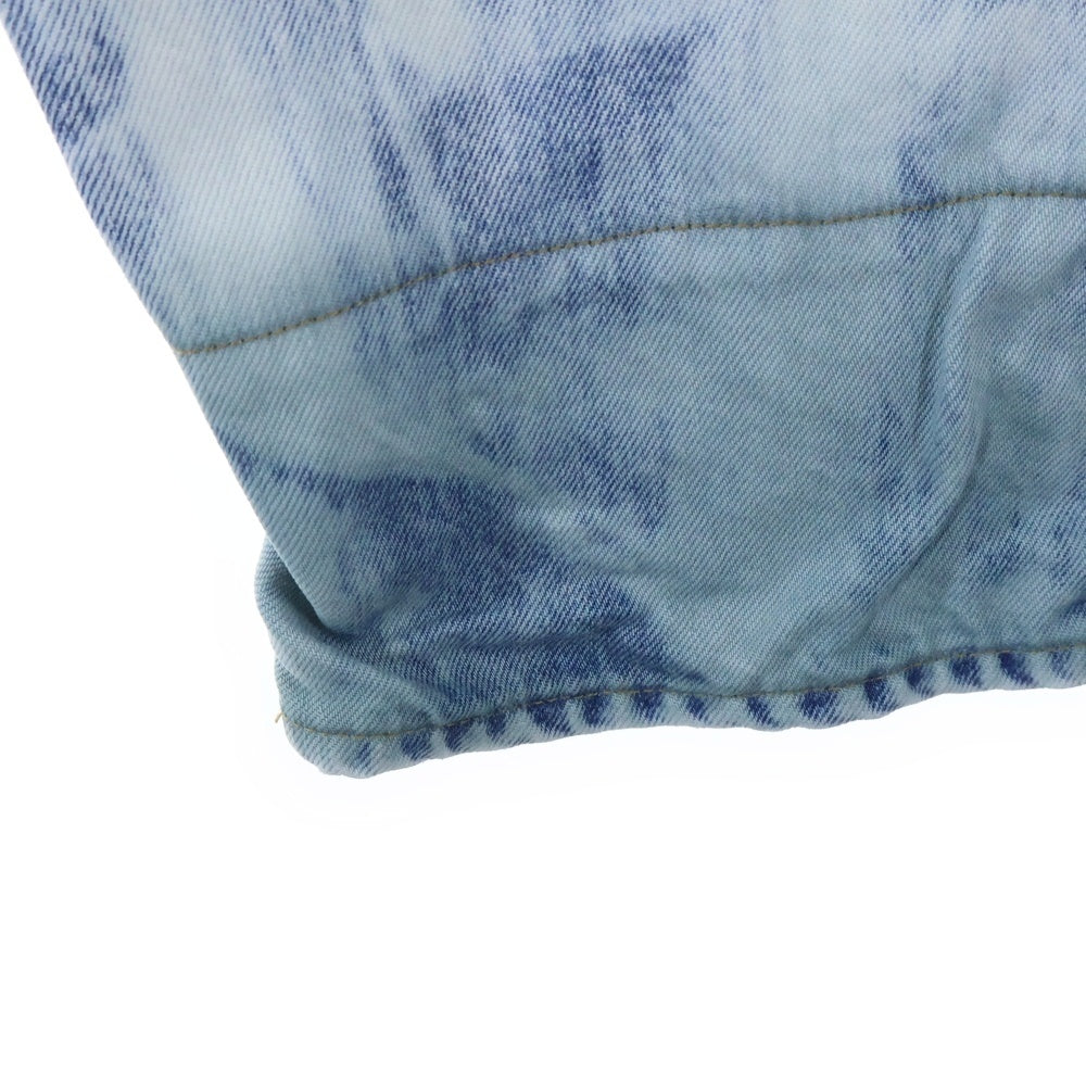 CELINE(セリーヌ) ラムレザー切り替え タイダイ カーゴ デニム パラシュート パンツ インディゴ N047789D レディース