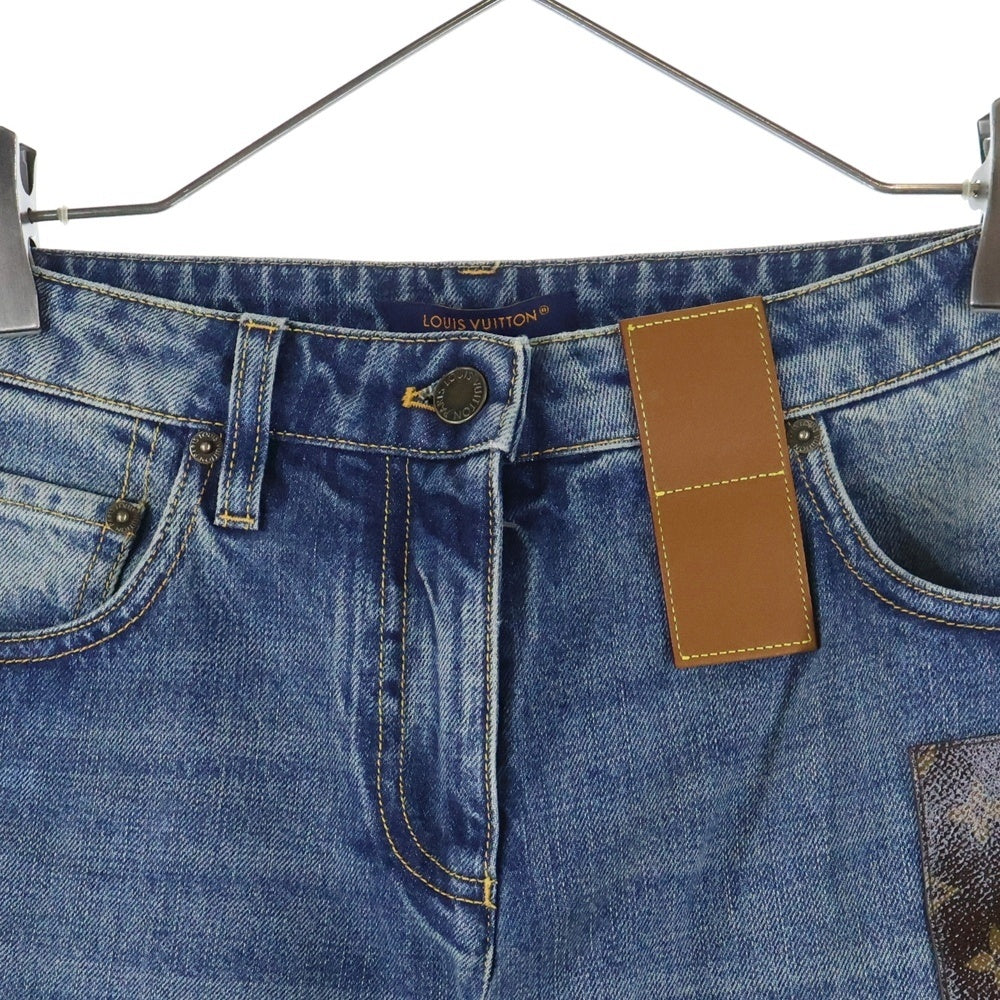 LOUIS VUITTON(ルイヴィトン) 24SS モノグラムパッチ フレアブーツカット デニムパンツ インディゴ RW241WW GM1 FQPX40 レディース