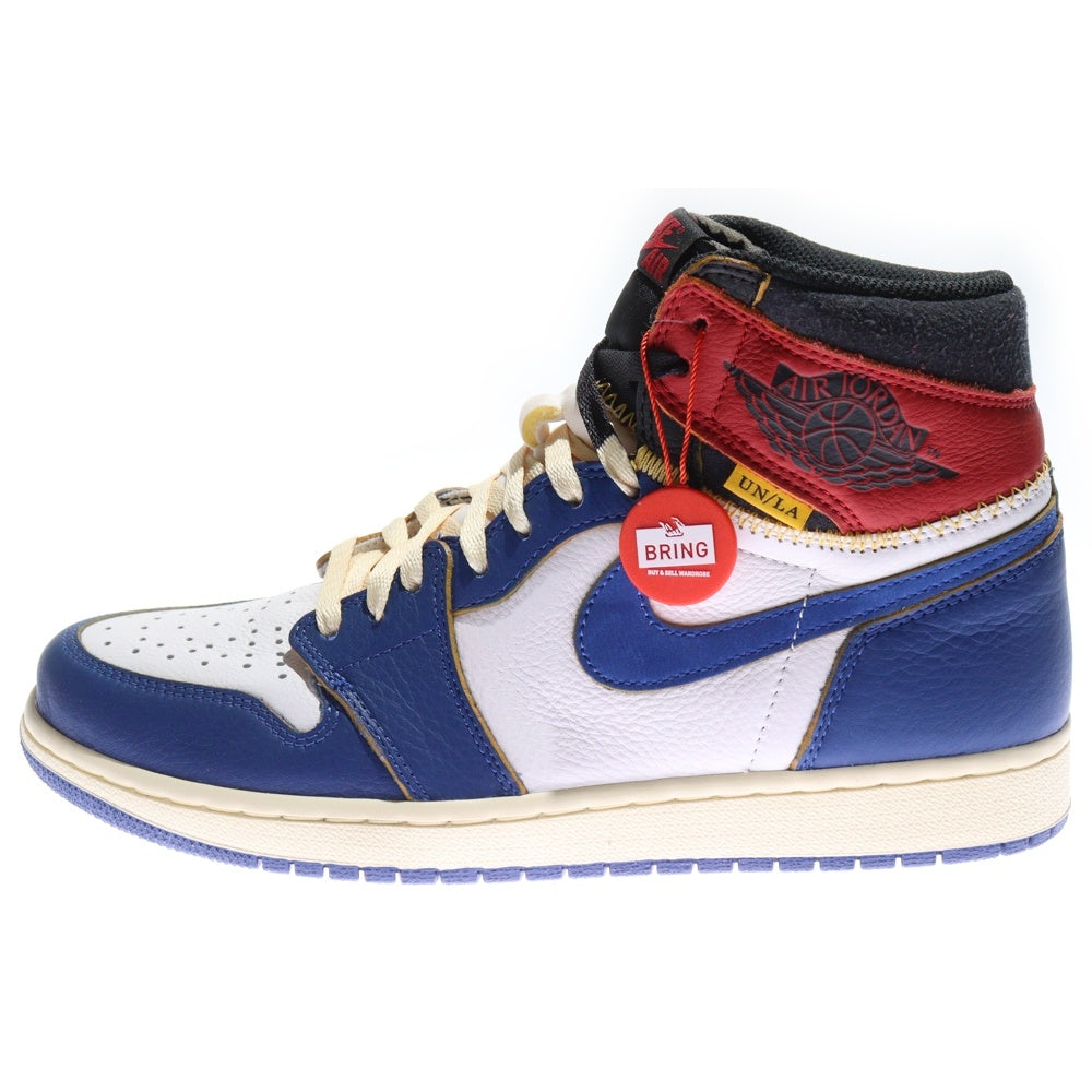 NIKE(ナイキ) ×UNION AIR JORDAN 1 RETRO HIGH NRG ユニオン エアジョーダン1 レトロ ハイカットスニーカー ホワイト/ブルー/レッド US9.5/27.5cm BV1300-146