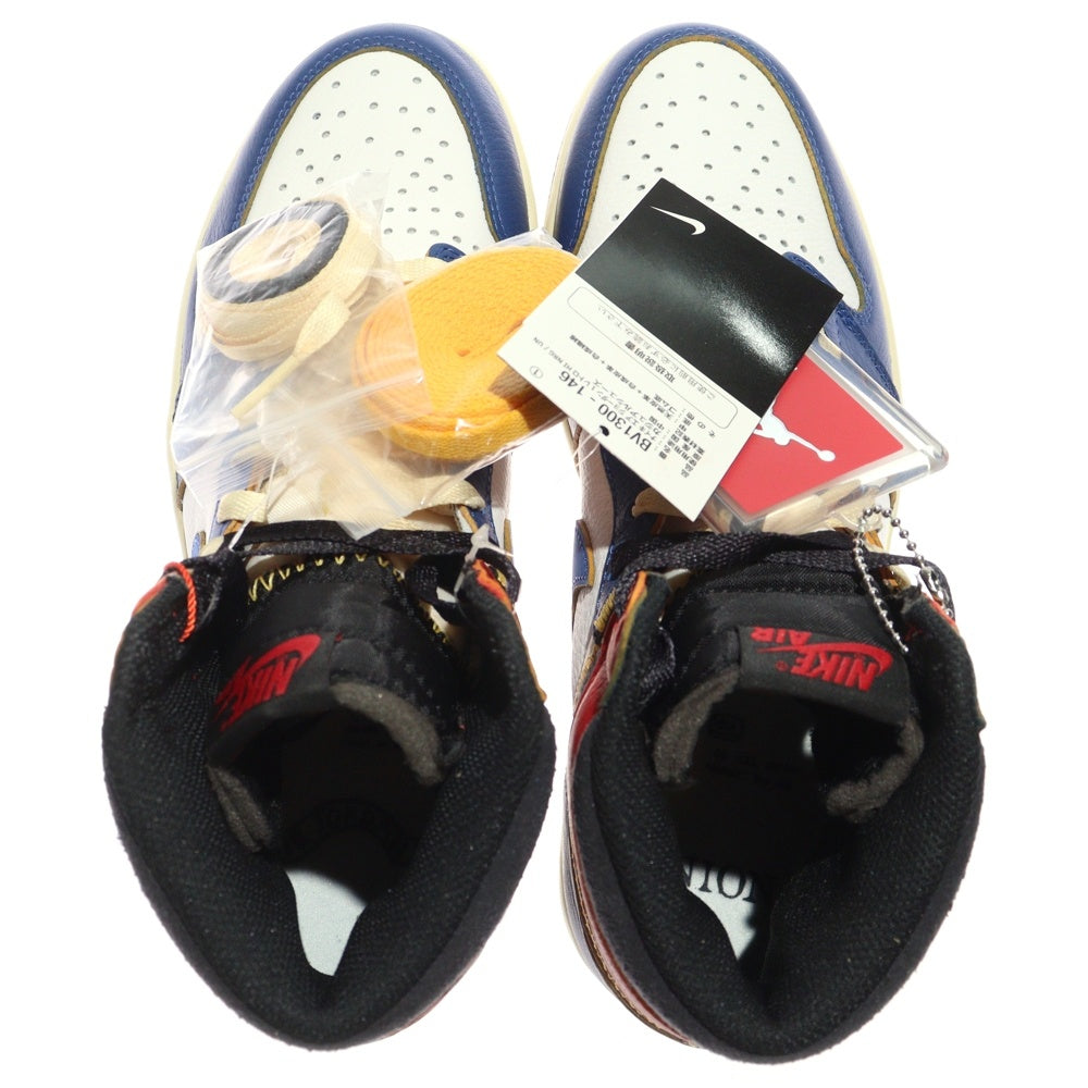 NIKE(ナイキ) ×UNION AIR JORDAN 1 RETRO HIGH NRG ユニオン エアジョーダン1 レトロ ハイカットスニーカー ホワイト/ブルー/レッド US9.5/27.5cm BV1300-146