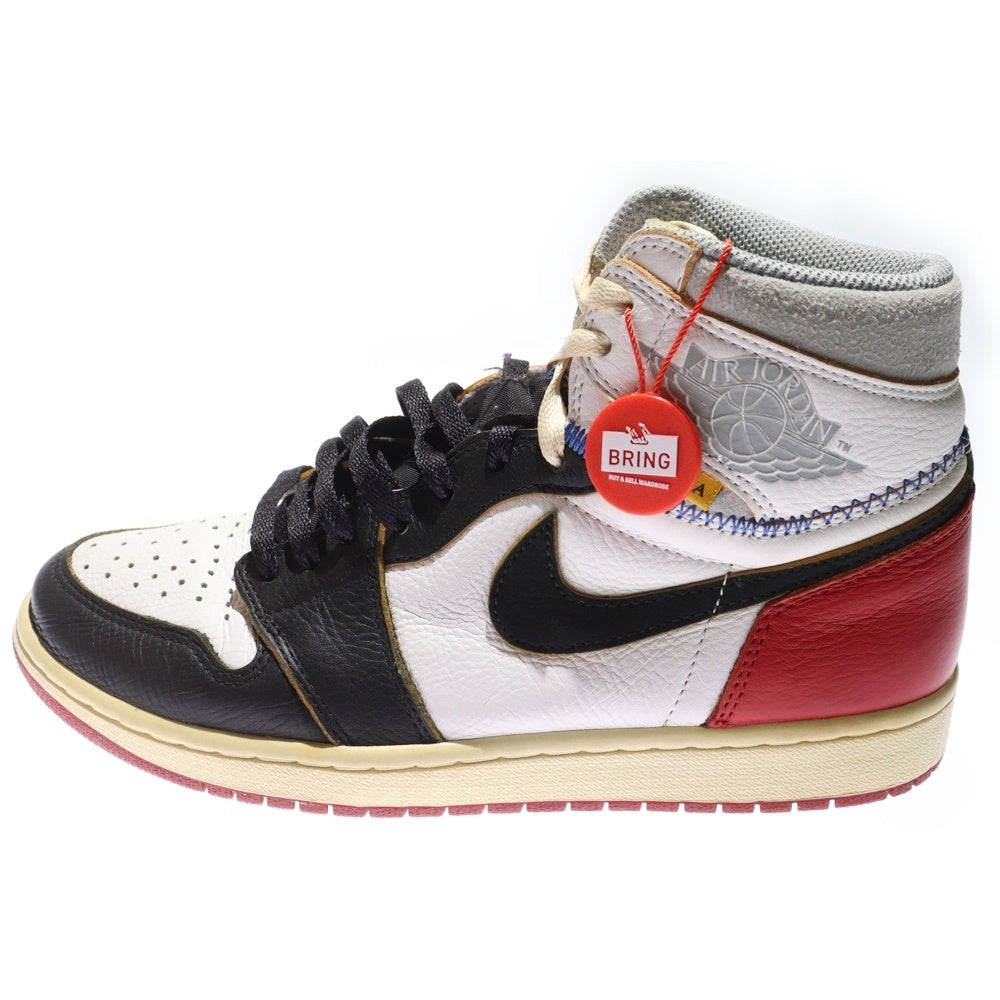 NIKE(ナイキ) ×UNION AIR JORDAN 1 RETRO HI NRG BV1300-106 ユニオン エアジョーダン1 レトロ ハイカットスニーカー ブラック/レッド/ホワイト US9/27cm BV1300-106
