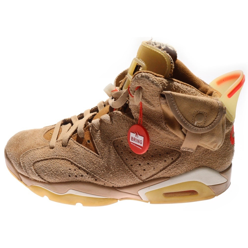 NIKE(ナイキ) ×TRAVIS SCOTT AIR JORDAN 6 RETRO SP BRITISH KAHKI トラヴィススコット エアジョーダン6 レトロ ハイカットスニーカー ベージュ US9.5/27.5cm DH0690-200