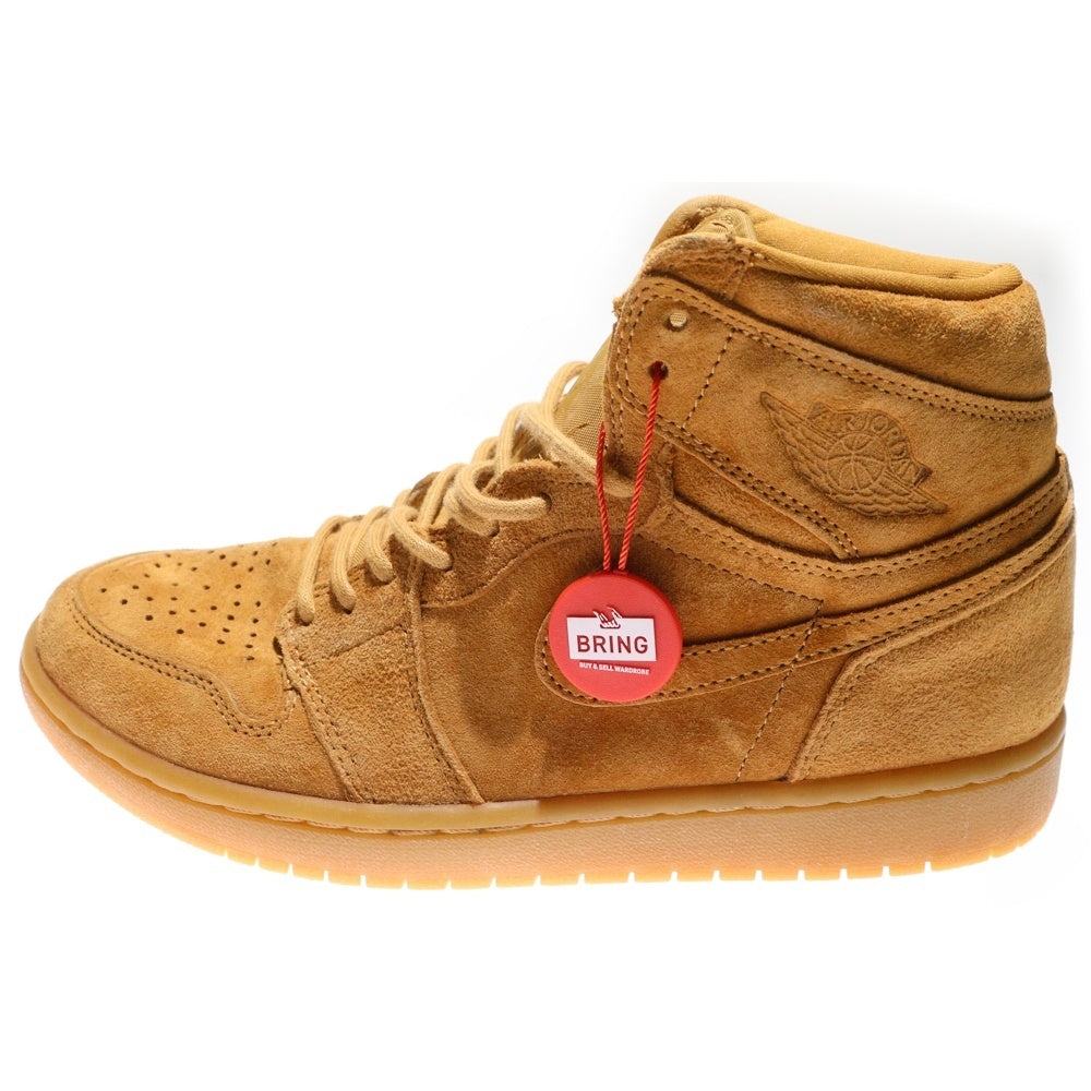 NIKE(ナイキ) AIR JORDAN 1 RETRO HIGH WHEAT エアジョーダン1 レトロ ハイ ウィート ハイカットスニーカー ブラウン US8.5/26.5cm 555088-710