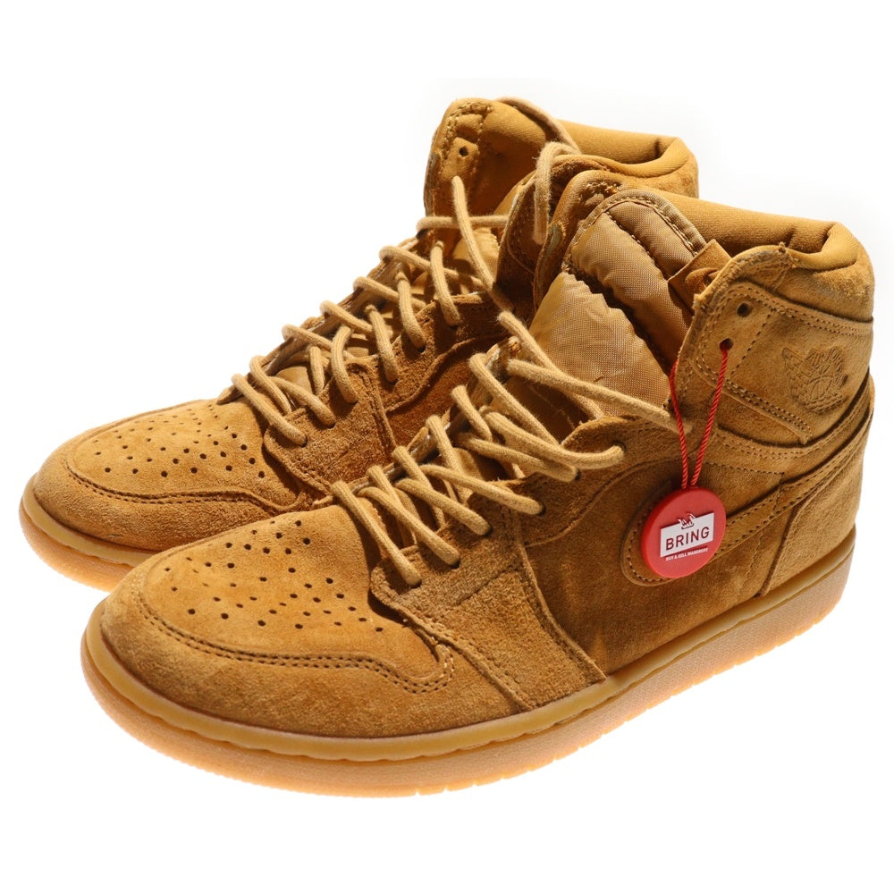 NIKE(ナイキ) AIR JORDAN 1 RETRO HIGH WHEAT エアジョーダン1 レトロ ハイ ウィート ハイカットスニーカー ブラウン US8.5/26.5cm 555088-710