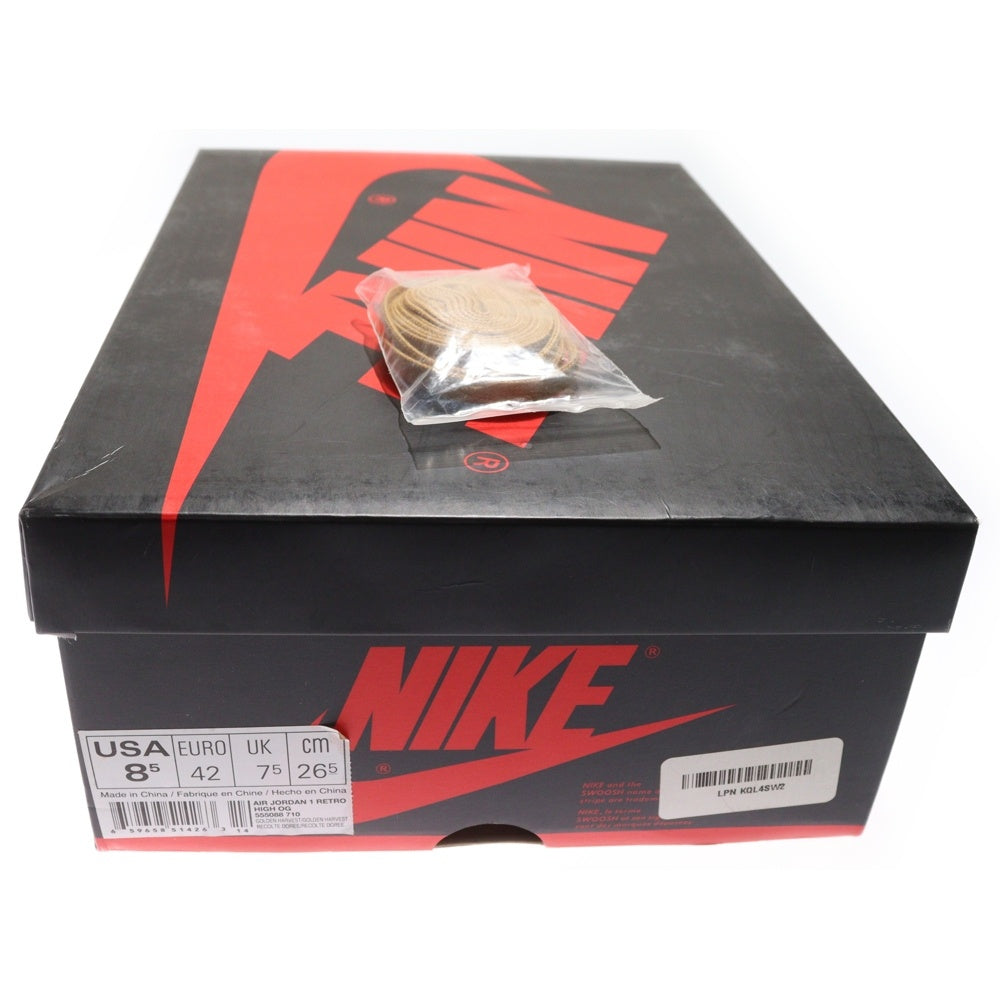 NIKE(ナイキ) AIR JORDAN 1 RETRO HIGH WHEAT エアジョーダン1 レトロ ハイ ウィート ハイカットスニーカー ブラウン US8.5/26.5cm 555088-710