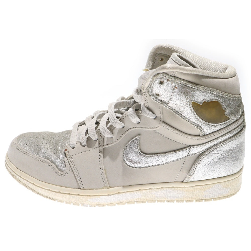 NIKE(ナイキ) 【観賞用 2009年製】 AIR JORDAN 1 RETRO HIGH SILVER エアジョーダン1 レトロ ハイカットスニーカー シルバー/ホワイト US10/28cm 396009-001