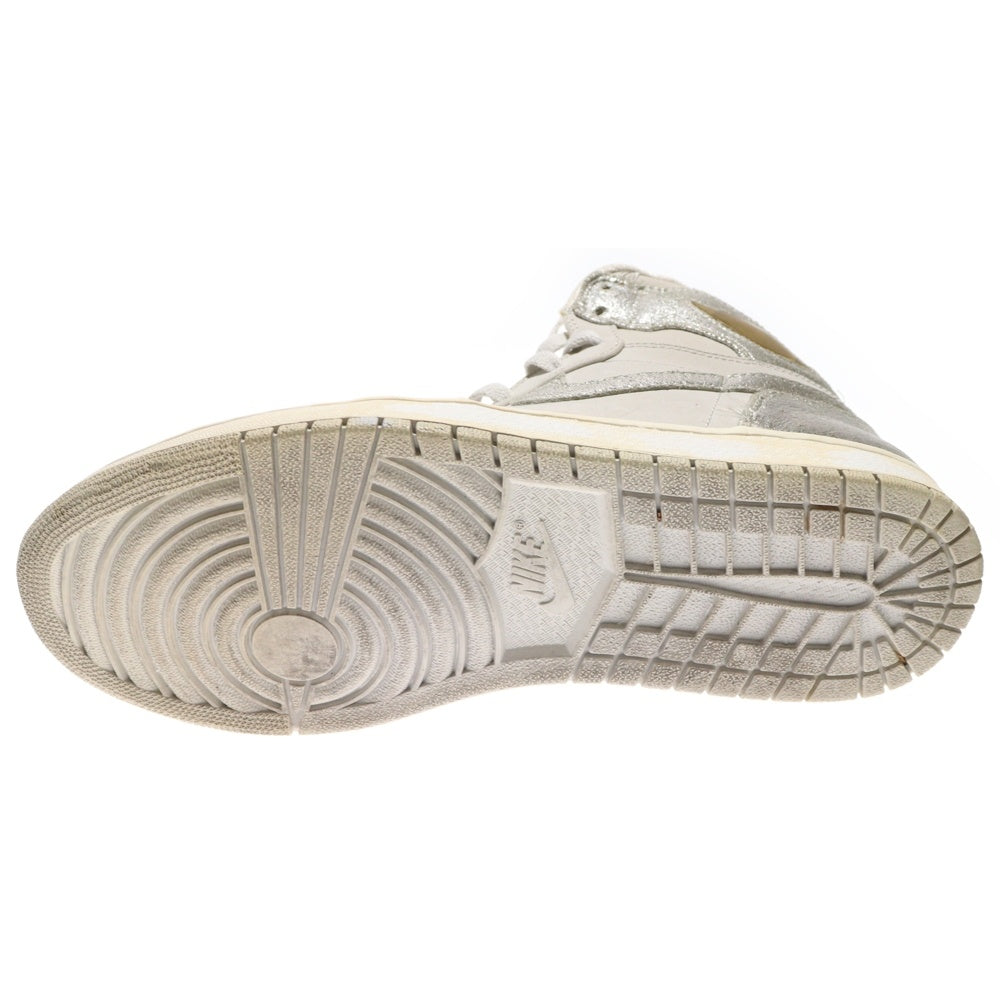 NIKE(ナイキ) 【観賞用 2009年製】 AIR JORDAN 1 RETRO HIGH SILVER エアジョーダン1 レトロ ハイカットスニーカー シルバー/ホワイト US10/28cm 396009-001