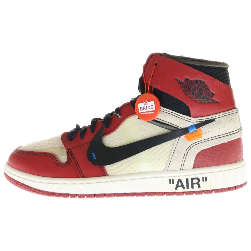 NIKE(ナイキ) ×OFF-WHITE THE 10 AIR JORDAN 1 CHICAGO オフホワイト ザテン エアジョーダン シカゴ ハイカットスニーカー レッド/ホワイト US9/27cm AA3834-101