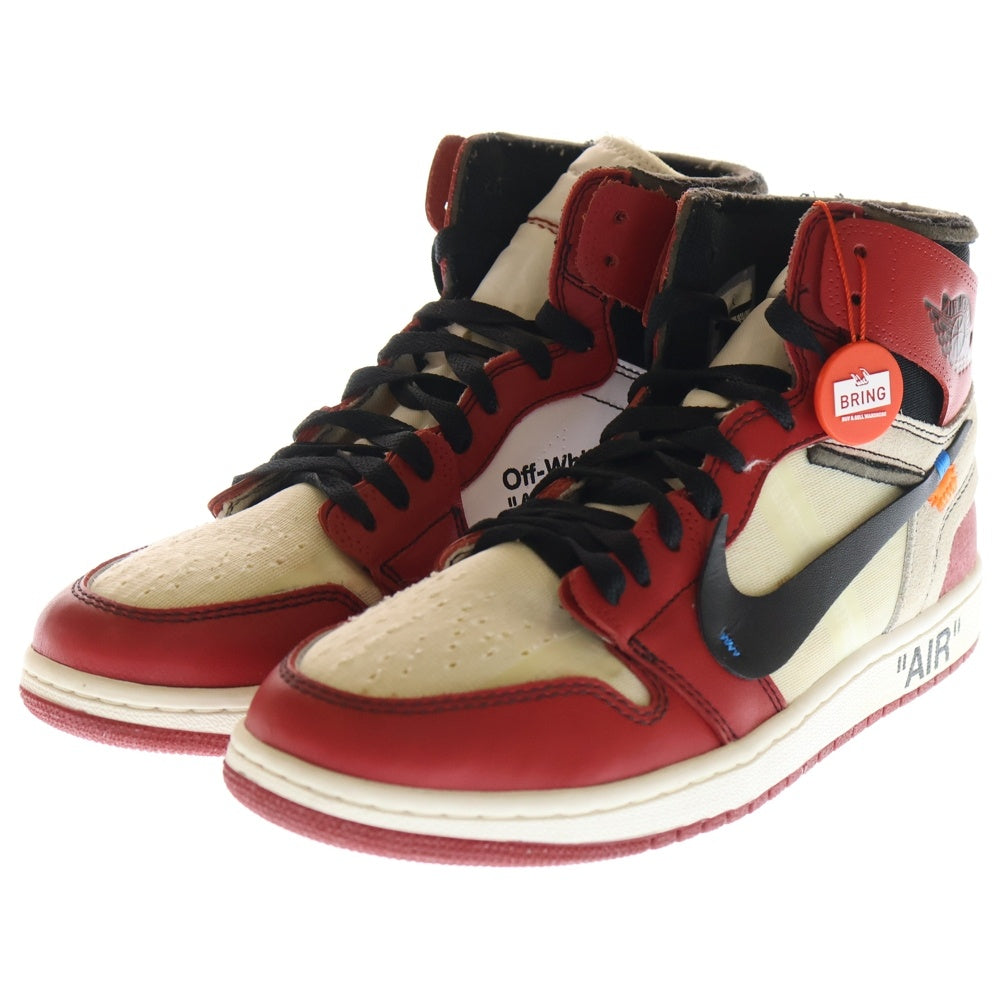 NIKE(ナイキ) ×OFF-WHITE THE 10 AIR JORDAN 1 CHICAGO オフホワイト ザテン エアジョーダン シカゴ ハイカットスニーカー レッド/ホワイト US9/27cm AA3834-101