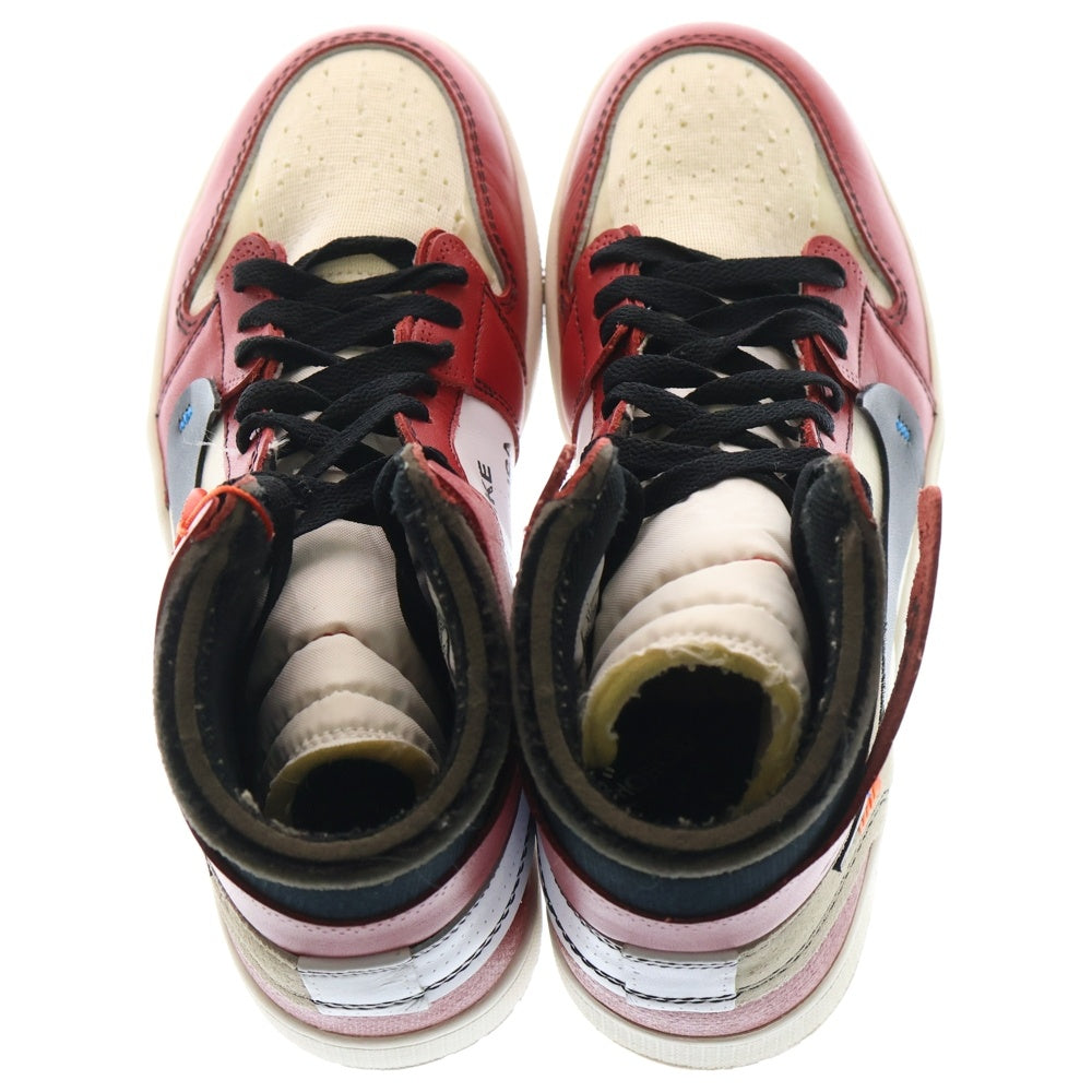 NIKE(ナイキ) ×OFF-WHITE THE 10 AIR JORDAN 1 CHICAGO オフホワイト ザテン エアジョーダン シカゴ ハイカットスニーカー レッド/ホワイト US9/27cm AA3834-101