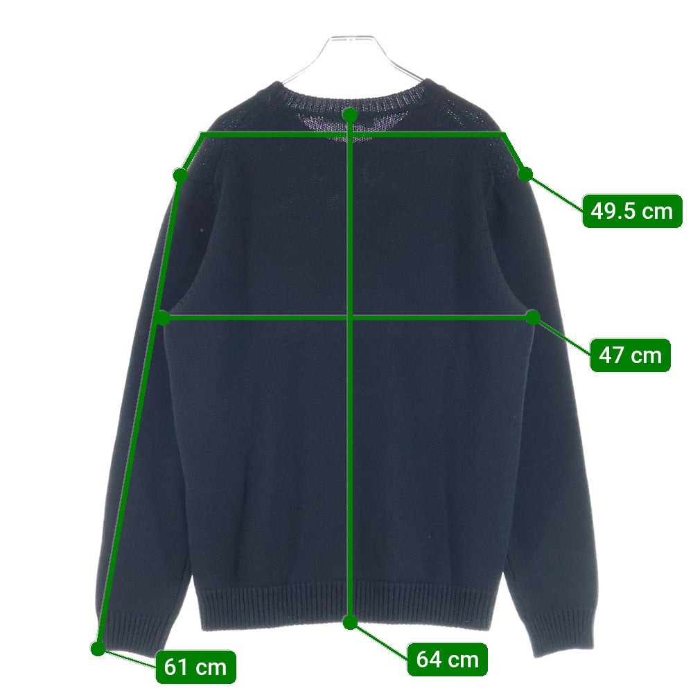 FENDI(フェンディ) GIROCOLLO WORDING FENDI KNIT フロントロゴ クルーネックニットセーター ブラック FZZ469 A8B9