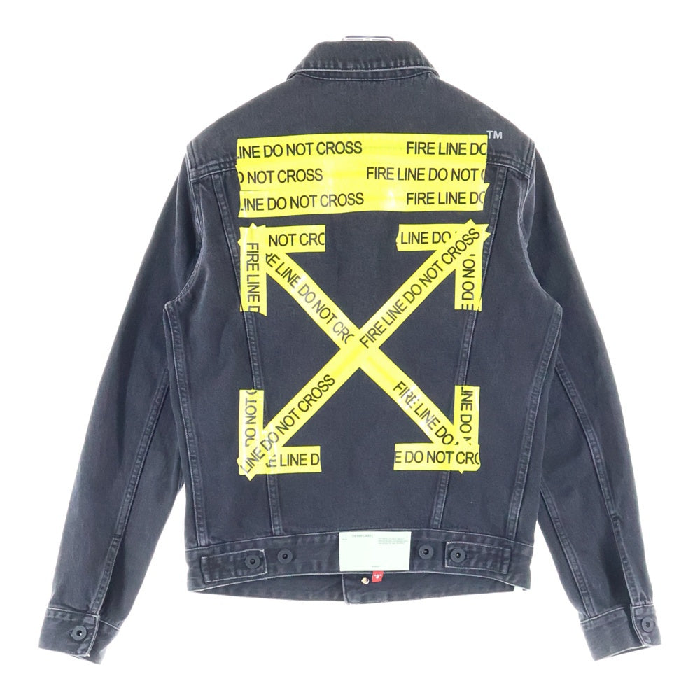 OFF-WHITE(オフホワイト) FIRETAPE DENIM JACKET ファイヤーテープ デニムジャケット ブラック OMYE005S18812024