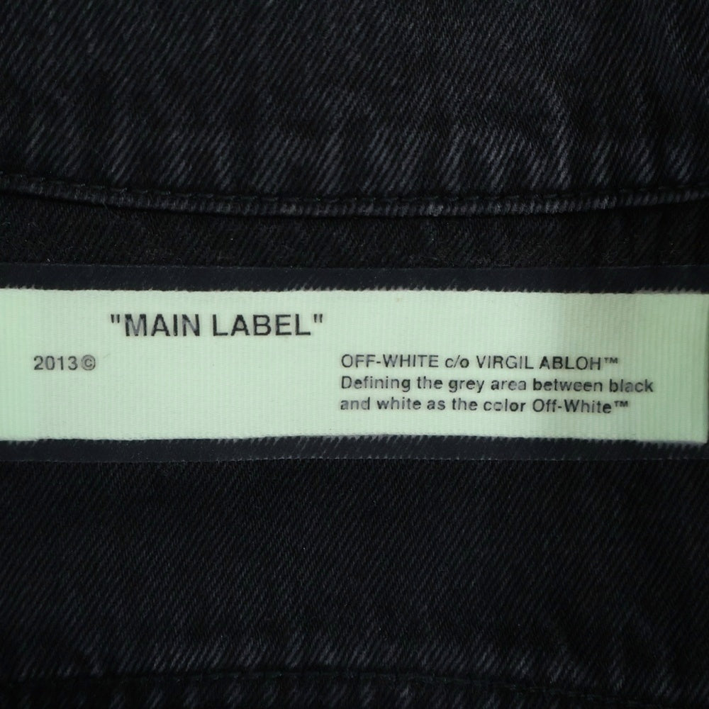 OFF-WHITE(オフホワイト) FIRETAPE DENIM JACKET ファイヤーテープ デニムジャケット ブラック OMYE005S18812024