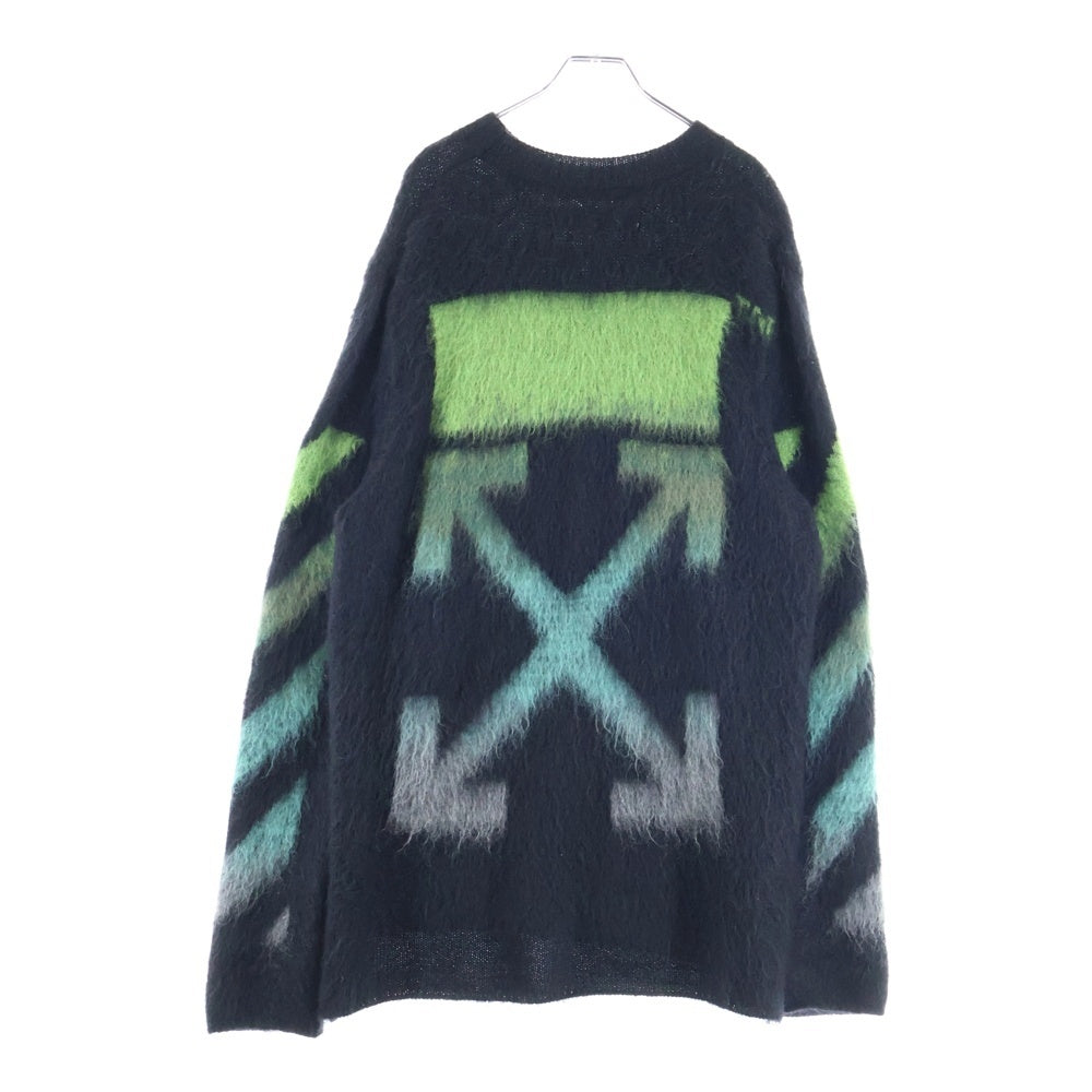 OFF-WHITE(オフホワイト) 17AW バックアロー グラデーション モヘア混ニットセーター ブラック OMHA036F17650004