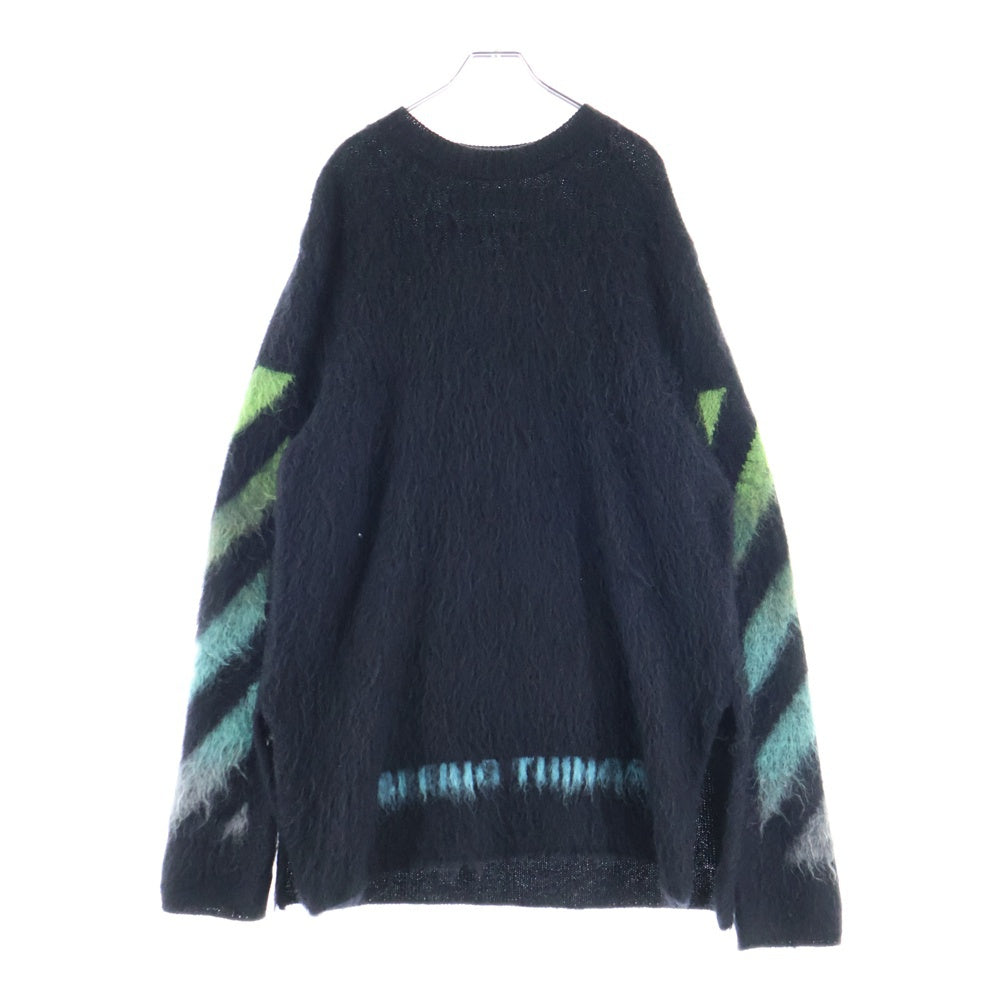 OFF-WHITE(オフホワイト) 17AW バックアロー グラデーション モヘア混ニットセーター ブラック OMHA036F17650004