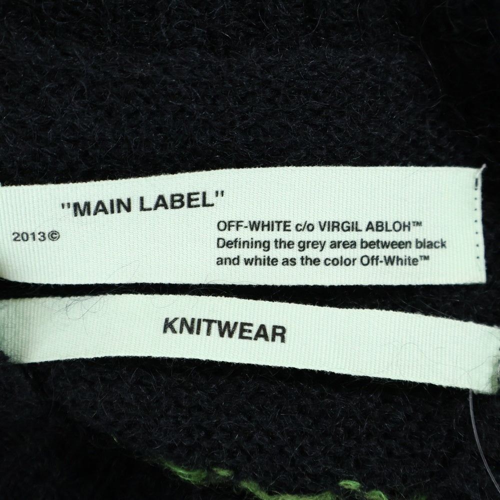 OFF-WHITE(オフホワイト) 17AW バックアロー グラデーション モヘア混ニットセーター ブラック OMHA036F17650004