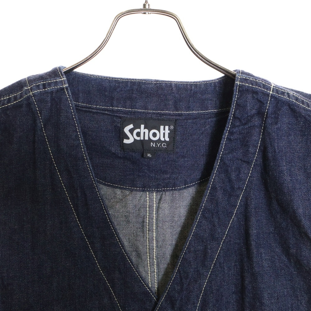 SCHOTT(ショット) OLD DENIM WORK VEST オールド デニム ワーク ベスト インディゴ 3172044