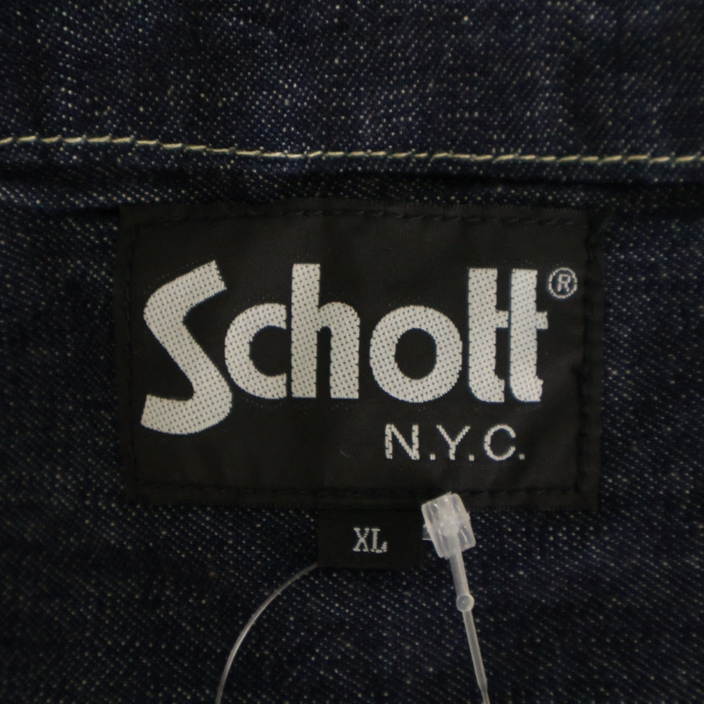 SCHOTT(ショット) OLD DENIM WORK VEST オールド デニム ワーク ベスト インディゴ 3172044