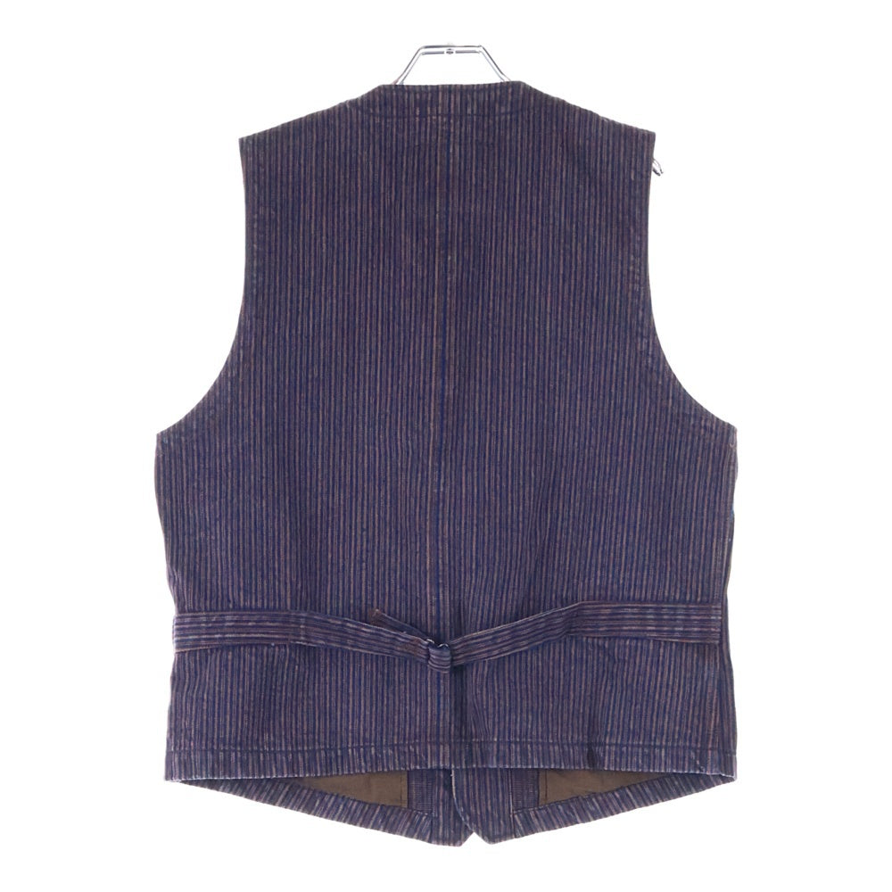 STUDIO D'ARTISAN(ステュディオダルチザン) KAKISHIBU DENIM HICKORY VEST カキシブ デニム ヒッコリー ストライプ ジレベスト ブラウン D4523