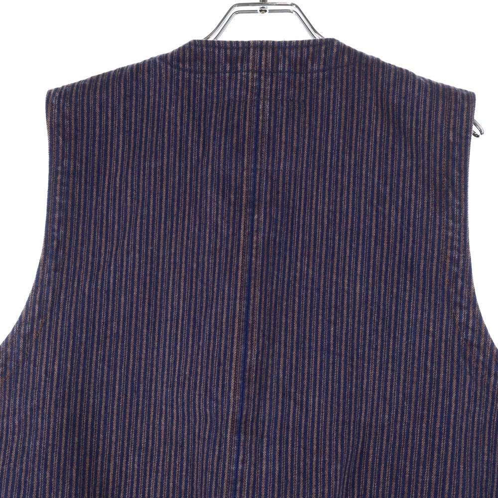 STUDIO D'ARTISAN(ステュディオダルチザン) KAKISHIBU DENIM HICKORY VEST カキシブ デニム ヒッコリー ストライプ ジレベスト ブラウン D4523
