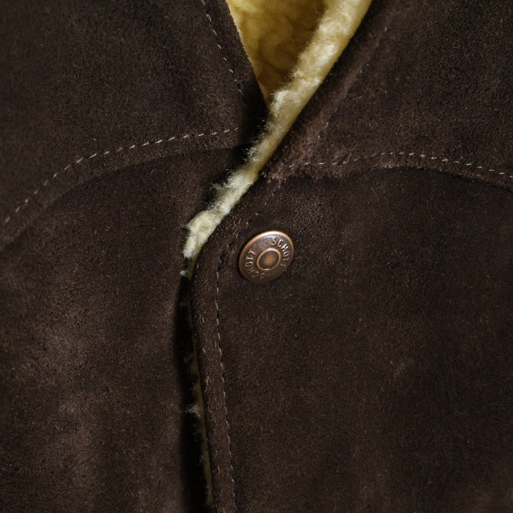 SCHOTT(ショット) RANCHER ランチャー スエード ボア ベスト ブラウン 7137