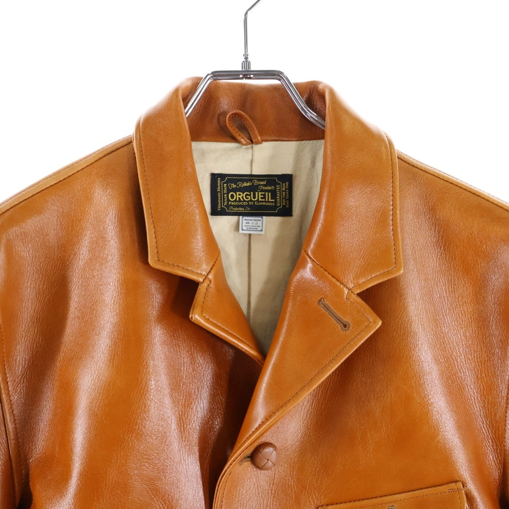 ORGUEIL(オルゲイユ) Workers Jacket レザー ワーカー ジャケット ブラウン OR-4192