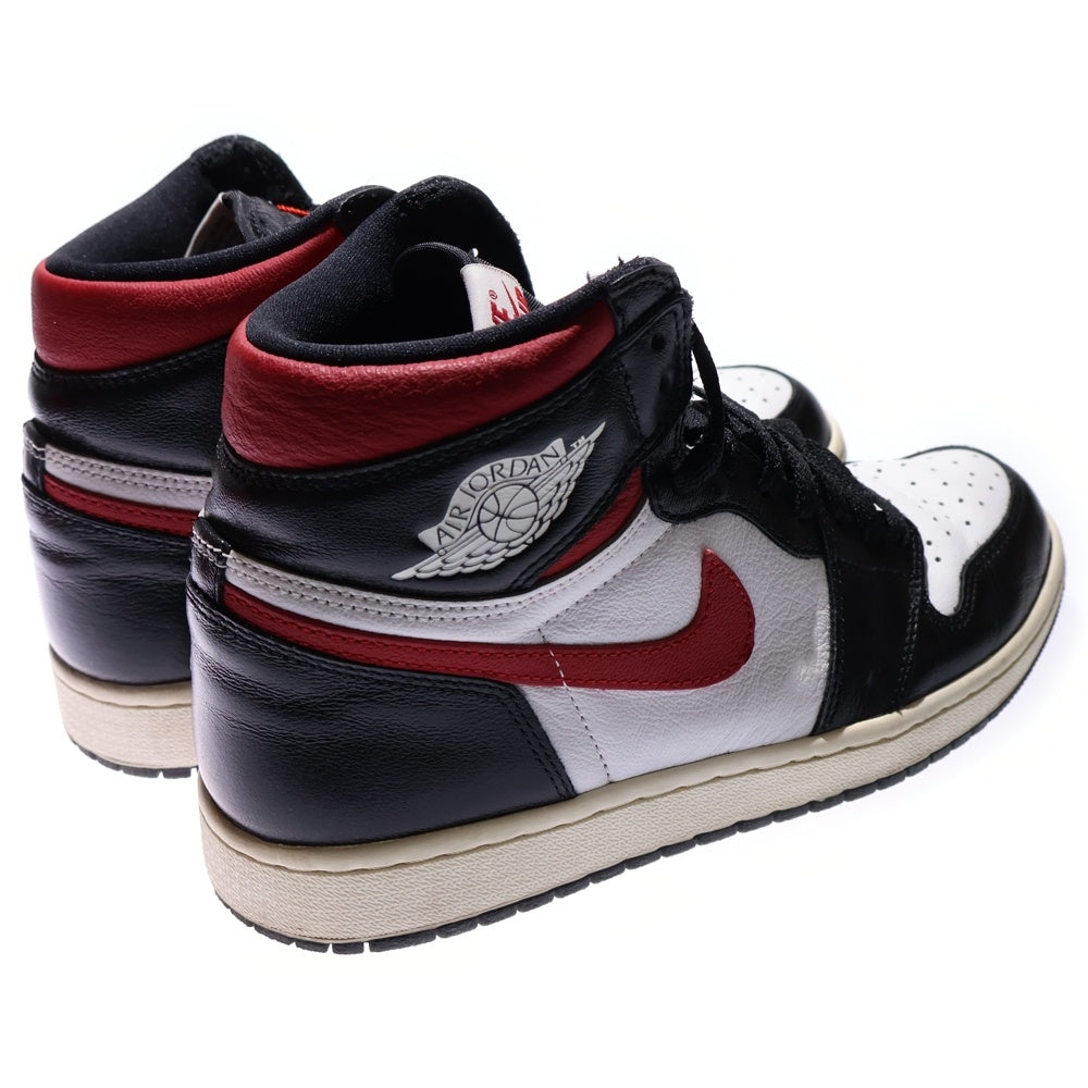 NIKE(ナイキ) AIR JORDAN1 RETRO OG エアジョーダン1 レトロ オージー ジムレッド ハイカットスニーカー ホワイト/ブラック/レッド US9/27cm 555088-061