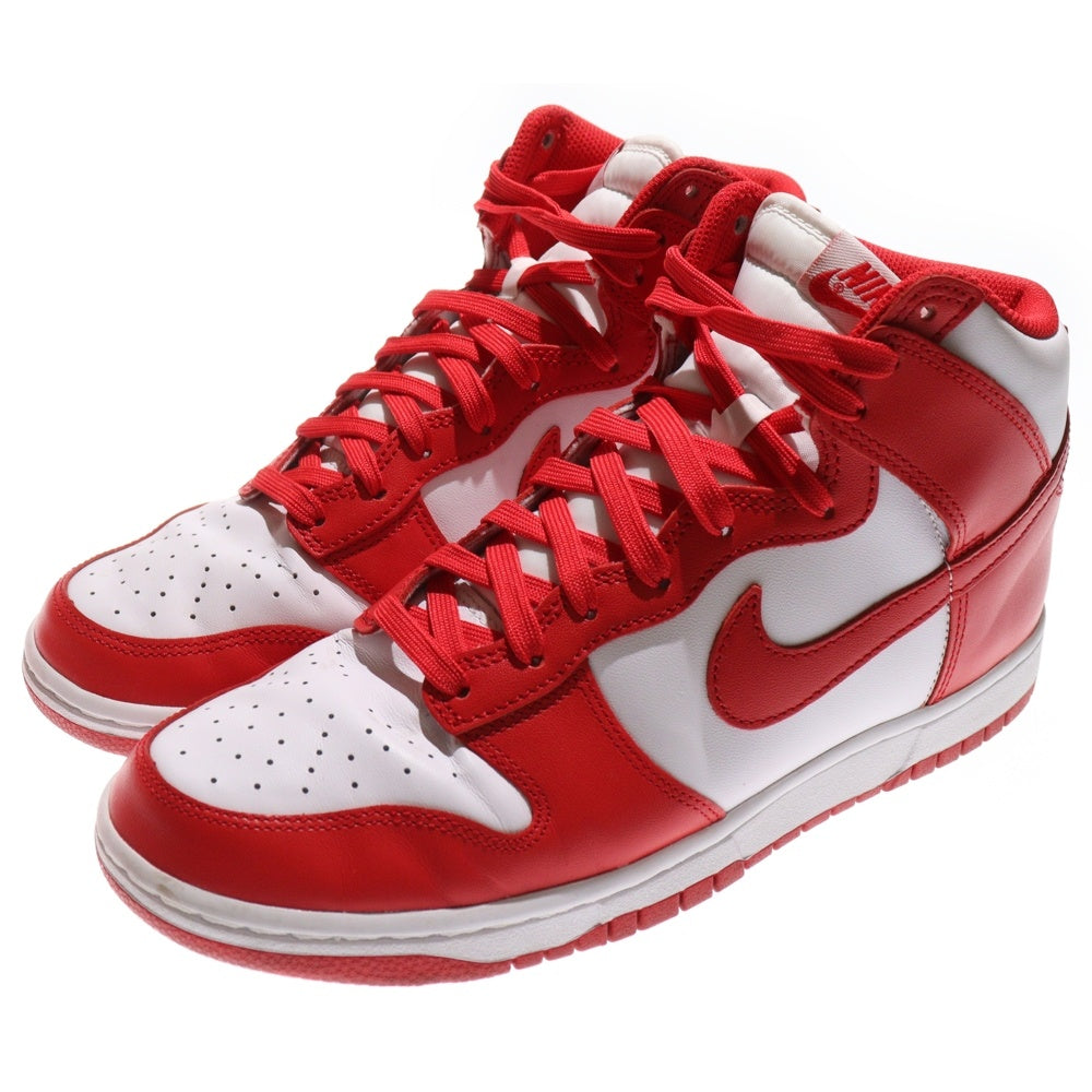 NIKE(ナイキ) DUNK HIGH CHAMPIONSHIP WHITE AND RED ダンク チャンピオンシップ ハイカットスニーカー ホワイト/レッド US9/27cm DD1399-106