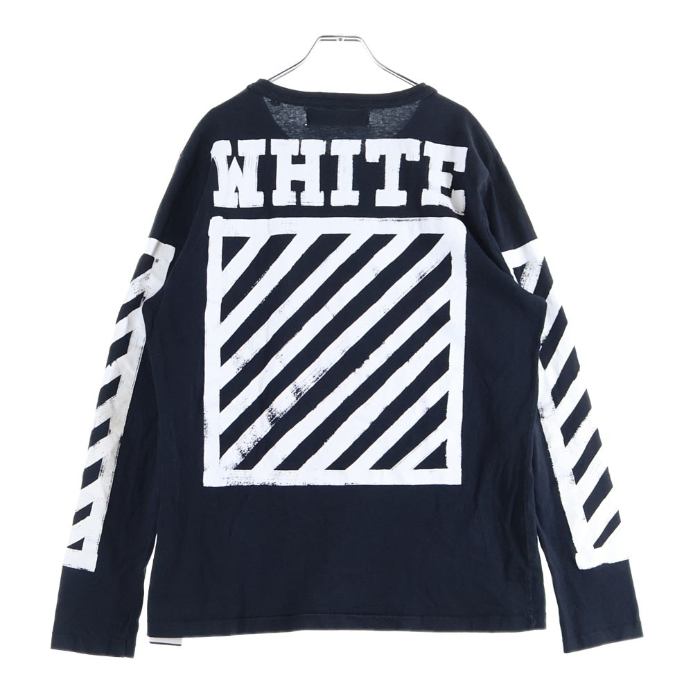 OFF-WHITE(オフホワイト) 16AW ロゴ プリント クルーネック 長袖Tシャツ カットソー ブラック